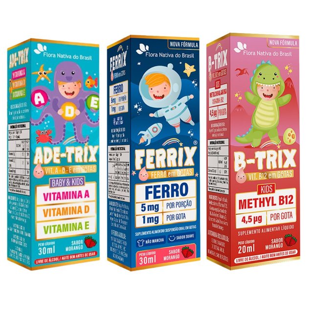 Ferrix ADE-Trix + Ferrix + B- Trix - Flora Nativa | Natulha