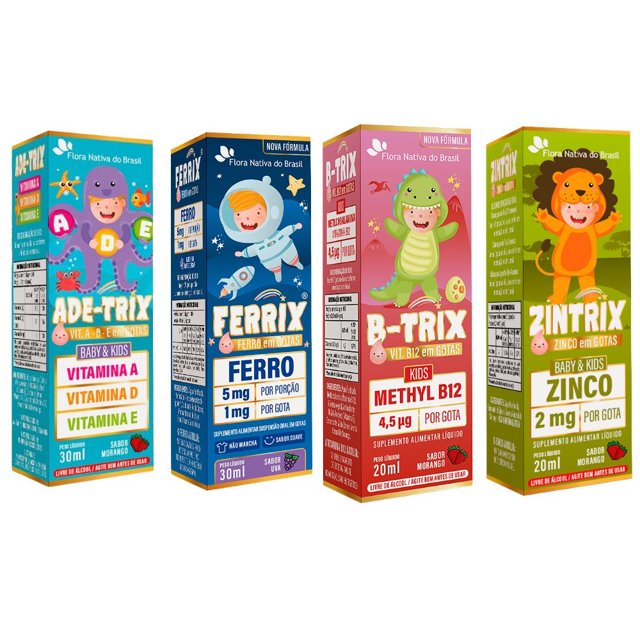 Ferrix ADE-Trix + Ferrix + B- Trix + Zintrix - Flora Nativa | Natulha
