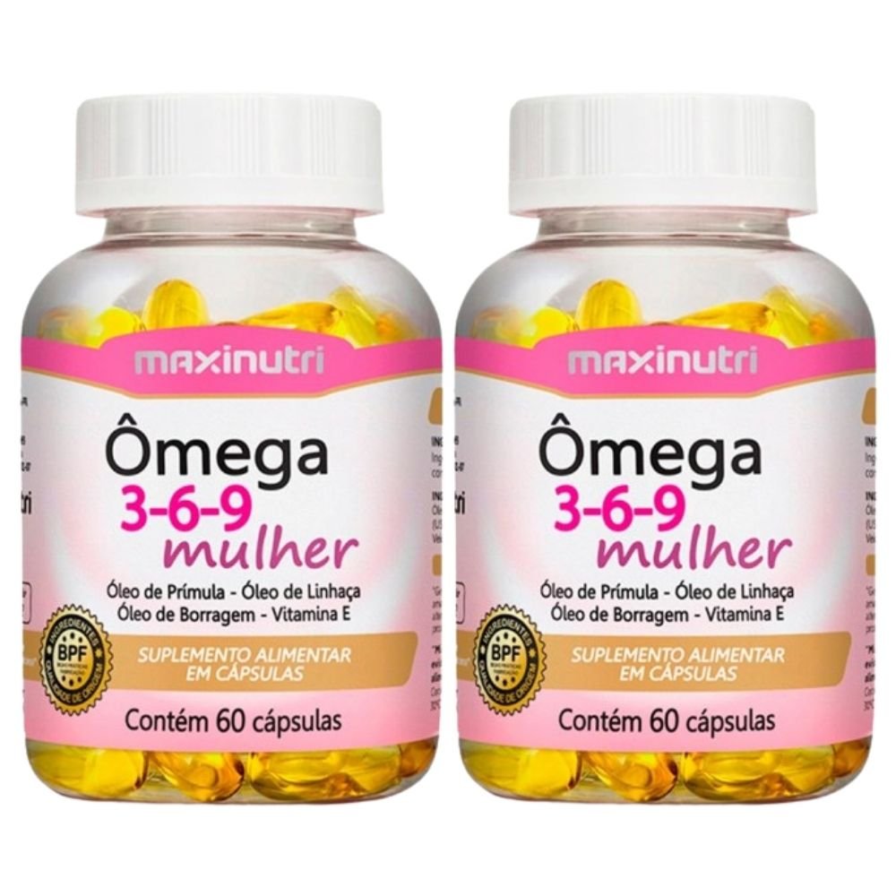 KIT 2X ômega 3,6,9 Mulher (Linhaça, Prímula e Borragem) + Vitamina E 60 ...