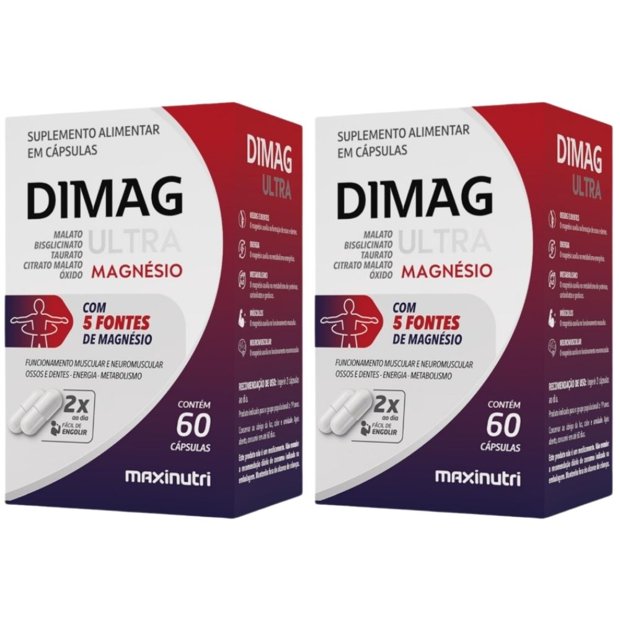 KIT 2X DIMAG ULTRA (5 mangésios) 60 cápsulas - Maxinutri | Natulha