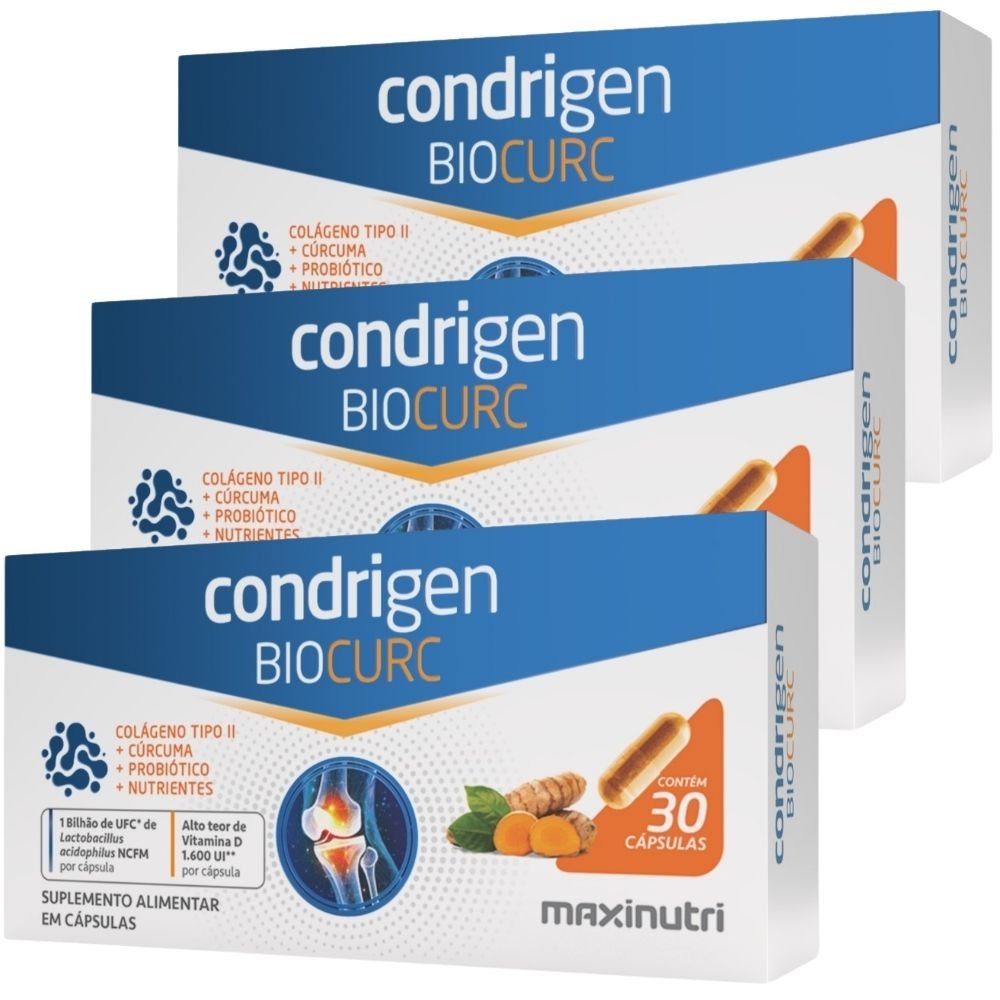 KIT 3X Condrigen BIOCURC 30 cápsulas - Maxinutri | Natulha
