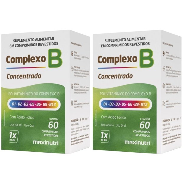 KIT 2X Complexo B concentrado 60 comprimidos - Maxinutri | Natulha