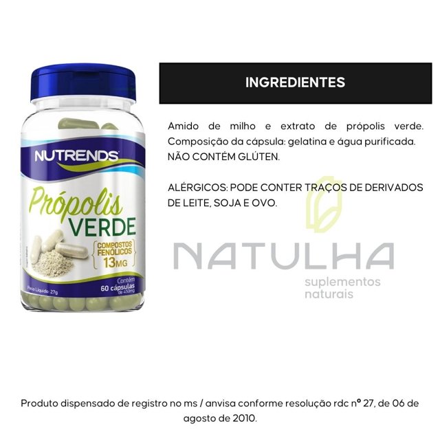 KIT 2X Extrato de Própolis Verde 30% 60 cápsulas - Nutrends