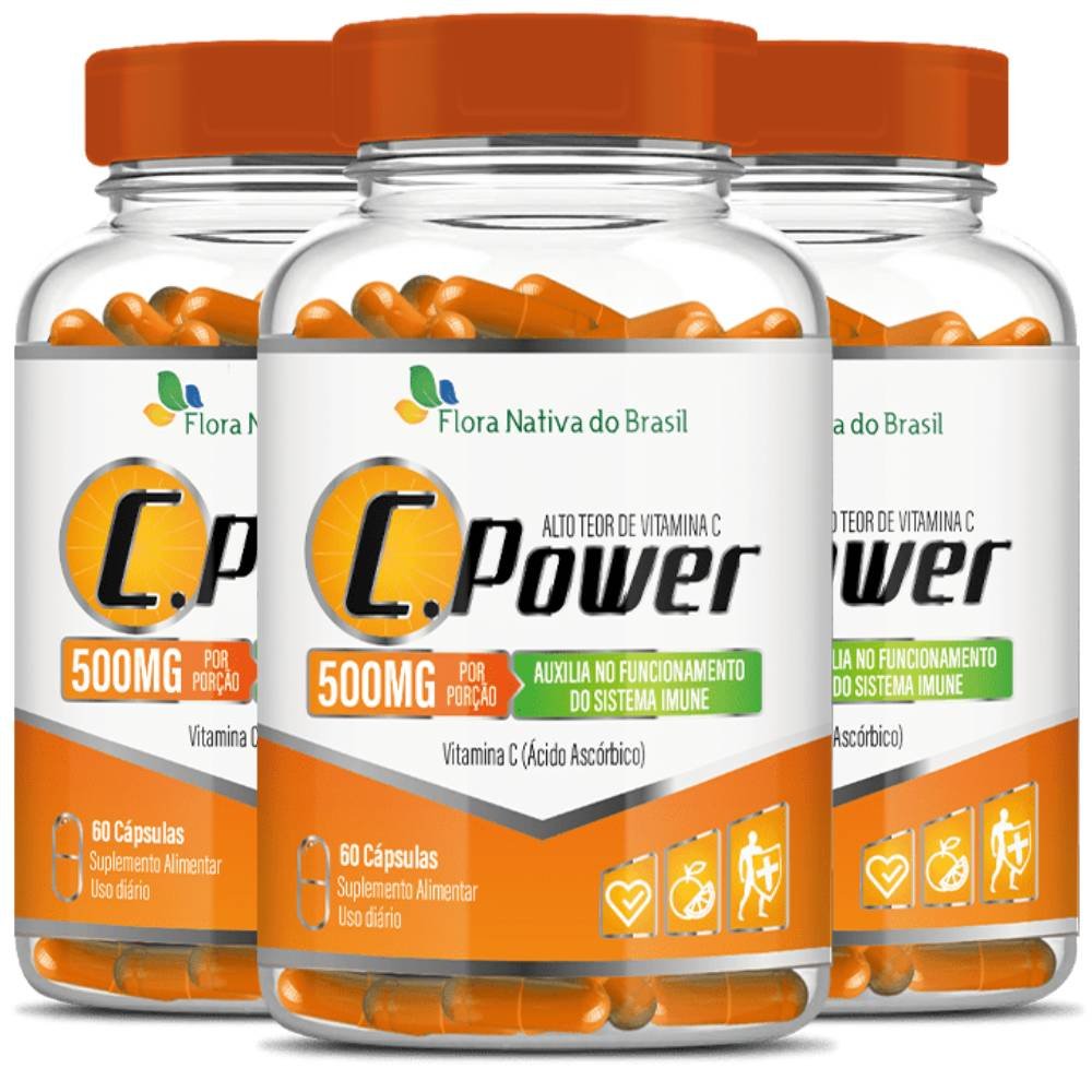 KIT 3X C.Power (Vitamina C) 60 Cápsulas - Flora Nativa | Natulha