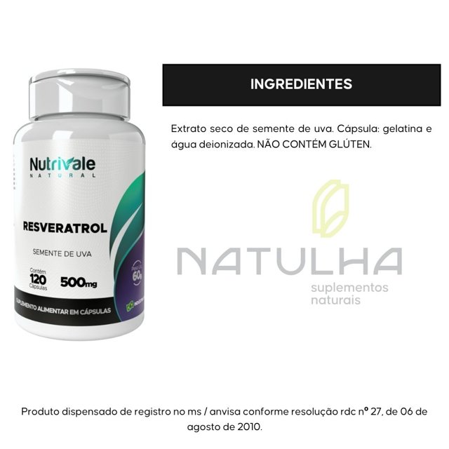 Trans-Resveratrol 120 Cápsulas - Nutrivale
