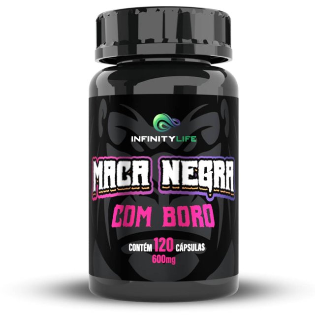 Black Maca Peruana Negra com Boro 120 cápsulas - Infinity Life