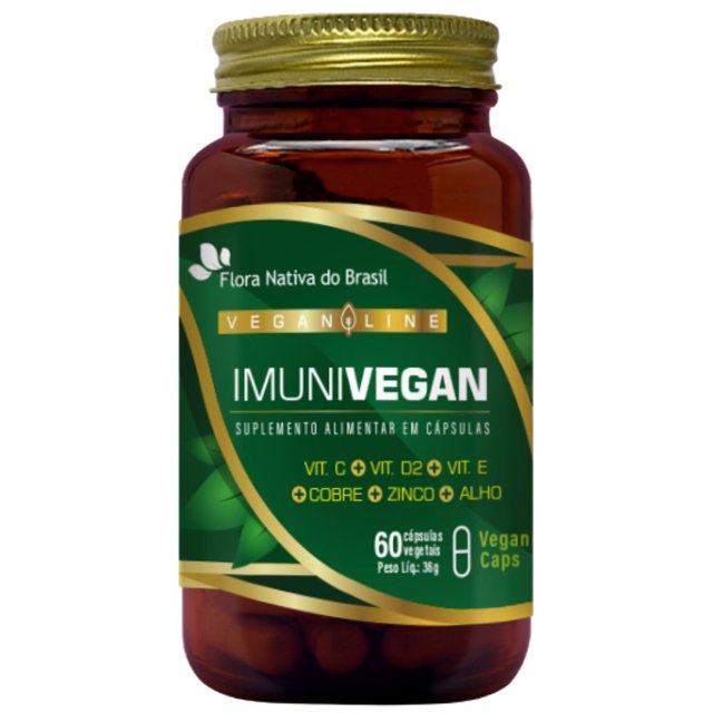 ImuniVegan (Vitamina C, E, D2, Alho e Zinco) 60 Vegan Caps - Flora nativa