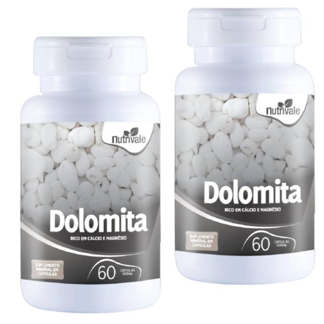 KIT 2X Dolomita ( Cálcio + Magnésio) 60 cápsulas - Nutrivale