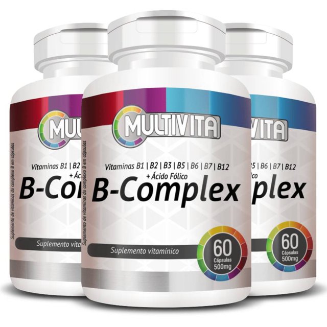 KIT 3X B-Complex (Vitaminas Do Complexo B) 60 Cápsulas - Multivita ...