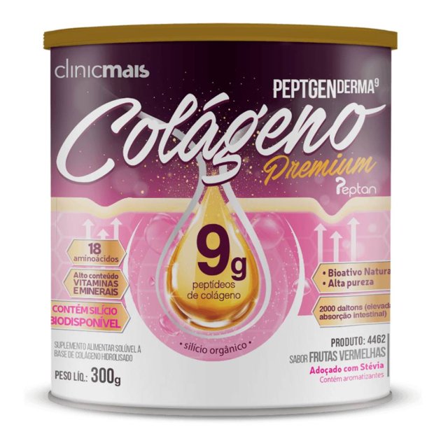 Colágeno PREMIUM PeptGenDERMA9 300g - Clinicmais