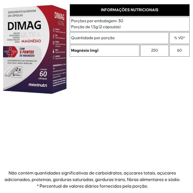 KIT 2X DIMAG ULTRA (5 mangésios) 60 cápsulas - Maxinutri | Natulha