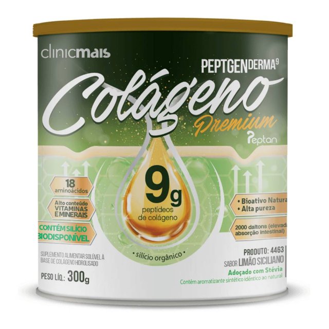 Colágeno PREMIUM PeptGenDERMA9 300g - Clinicmais
