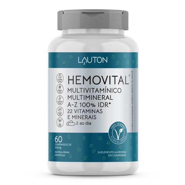 Hemovital - Multivitamínico Vegano - 60 Comprimidos - Lauton Nutrition