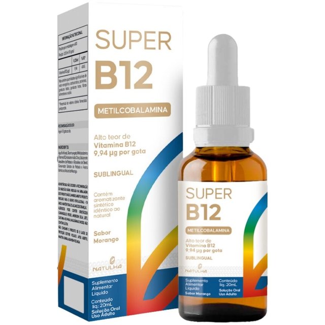 KIT 3X Super Vitamina B12 Metilcobalamina Sublingual 20ml - Natulha