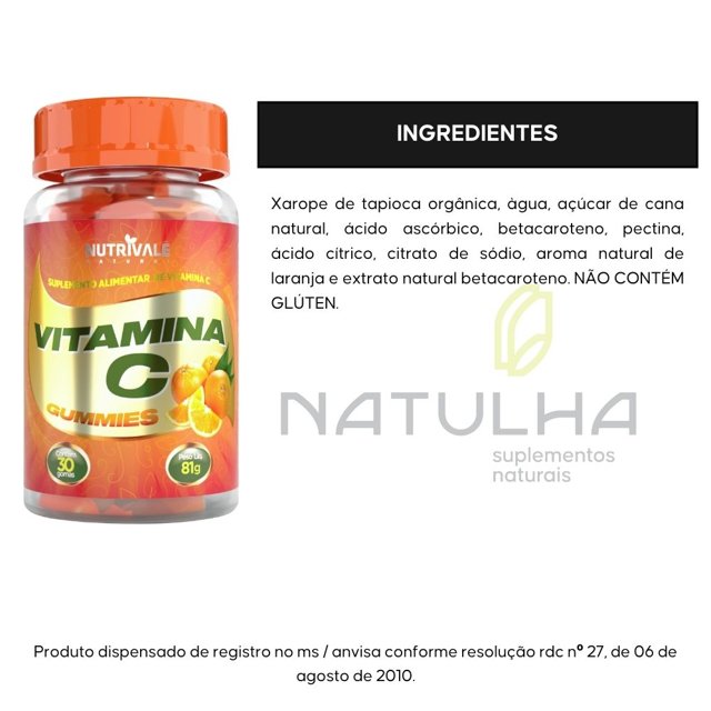 KIT 3X Vitamina C Gummies 30 gomas - Nutrivale