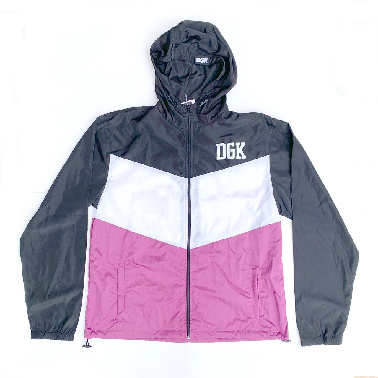 Jaqueta corta vento DGK Legary preta roxo e branca DACHRONIC