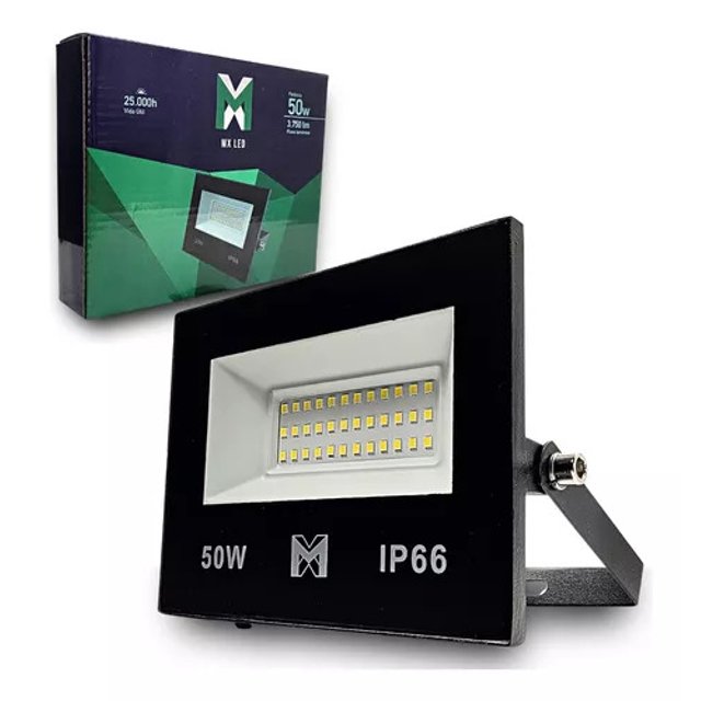 Refletor Holofote Microled 50w Branco Frio IP66