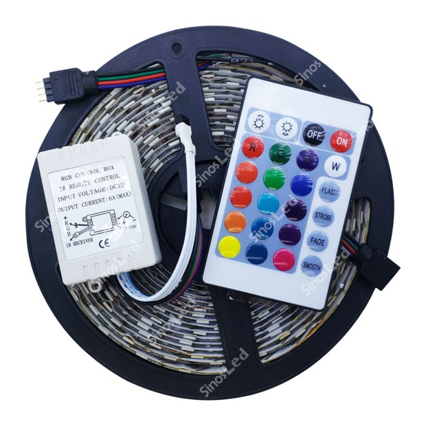 FITA LED COLORIDA RGB 36W 5050 IP65 5 METROS COM FONTE