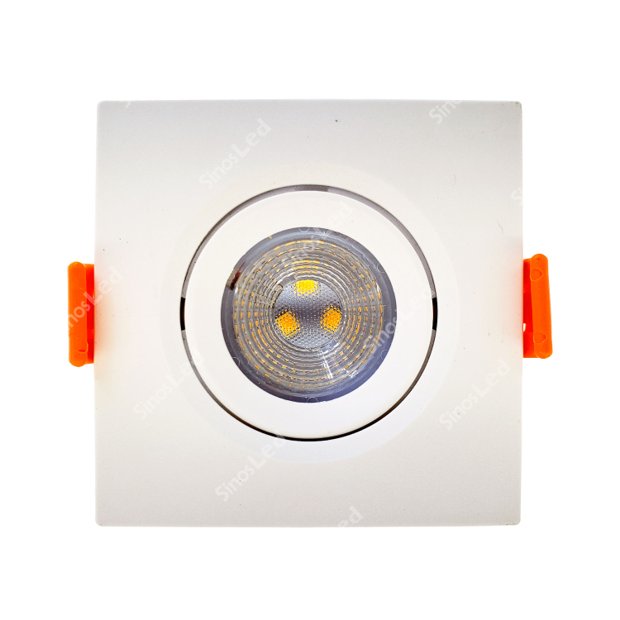 SPOT LED DICRÓICA 3W QUADRADO DIRECIONÁVEL BRANCO QUENTE