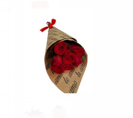 Buquê 6 Rosas no Papel Craft - Amor em Cores
