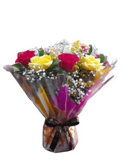 Buquê 6 Rosas Coloridas - Cores e Alegria