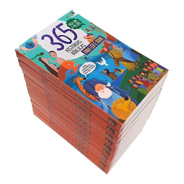 Kit 02 Livros Infantil 365 Histórias Bíblicas Para Ler e Ouvir +