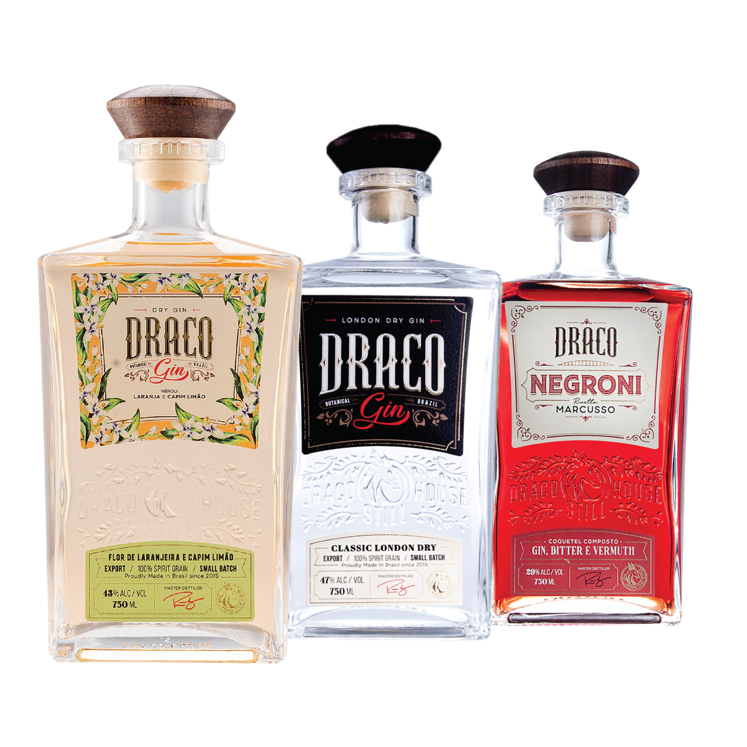 Trio London Dry + Néroli + Negroni | Draco Destilaria