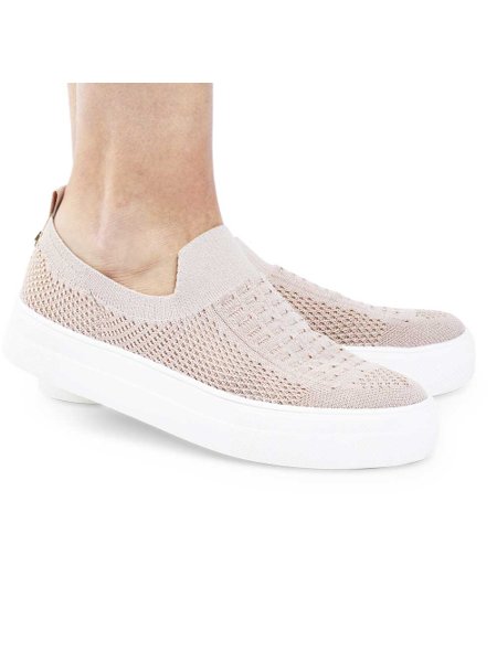 Tenis Slip On Malha Knit Bege Bebece Bebece Calcados Tenis Slip On Malha Knit Bege Bebece Bebece Calcados