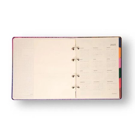 Caderno Cícero Criativo Argolado Organizador Frutos Pautado 17x24 Abacaxi