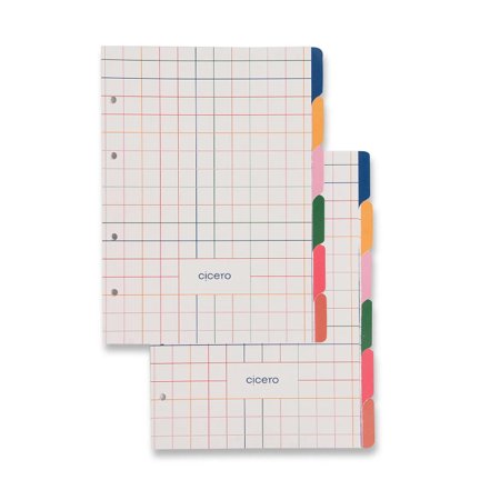 Caderno Cícero Criativo Argolado Organizador Pastel Block Pautado Médio