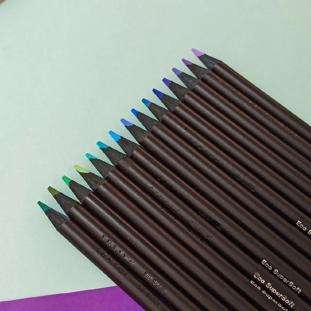 Lápis de cor faber castell super soft 12 cores frias