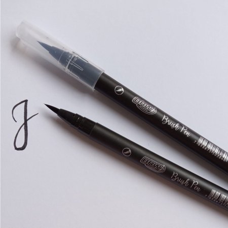 Caneta Brush Pen Preta Brw