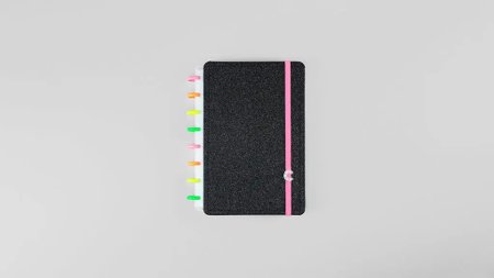 Caderno Inteligente Lets Glitter Neon Black A5