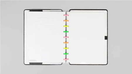 Caderno Inteligente Lets Glitter Neon Black Médio