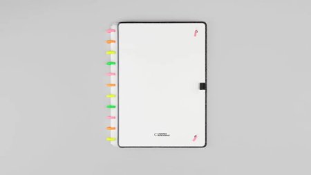 Caderno Inteligente Lets Glitter Neon Black Grande