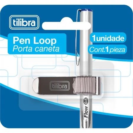 Clipe Porta Caneta Pen Loop Prata Tilibra