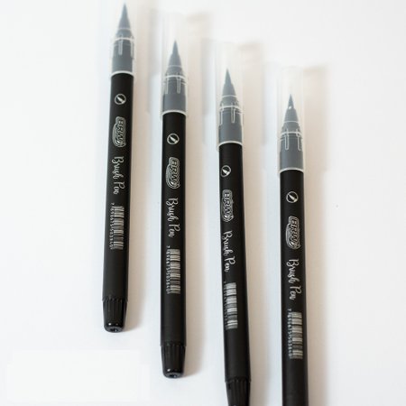 Caneta Brush Pen Preta Brw