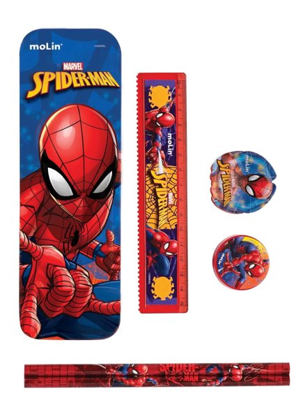 Kit Escolar 7 itens Molin Face Marvel Spiderman