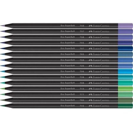 Lápis de Cor Faber Castell SuperSoft Tons Frios 15 cores