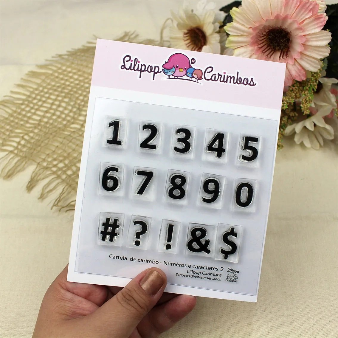Cartela de Carimbos - "Números e caracteres 2" - Lilipop Carimbos