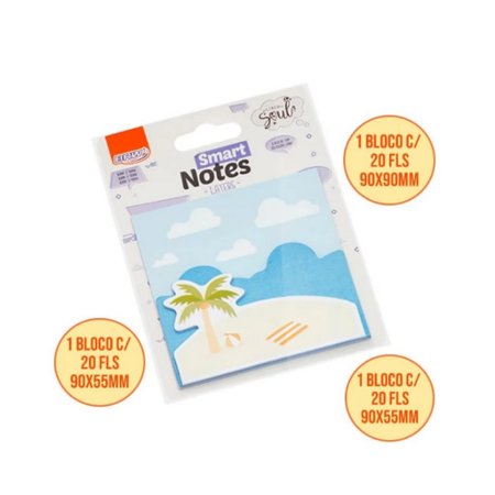 Post It Adesivo Brw Smart Notes gato 3×1 60 Folhas