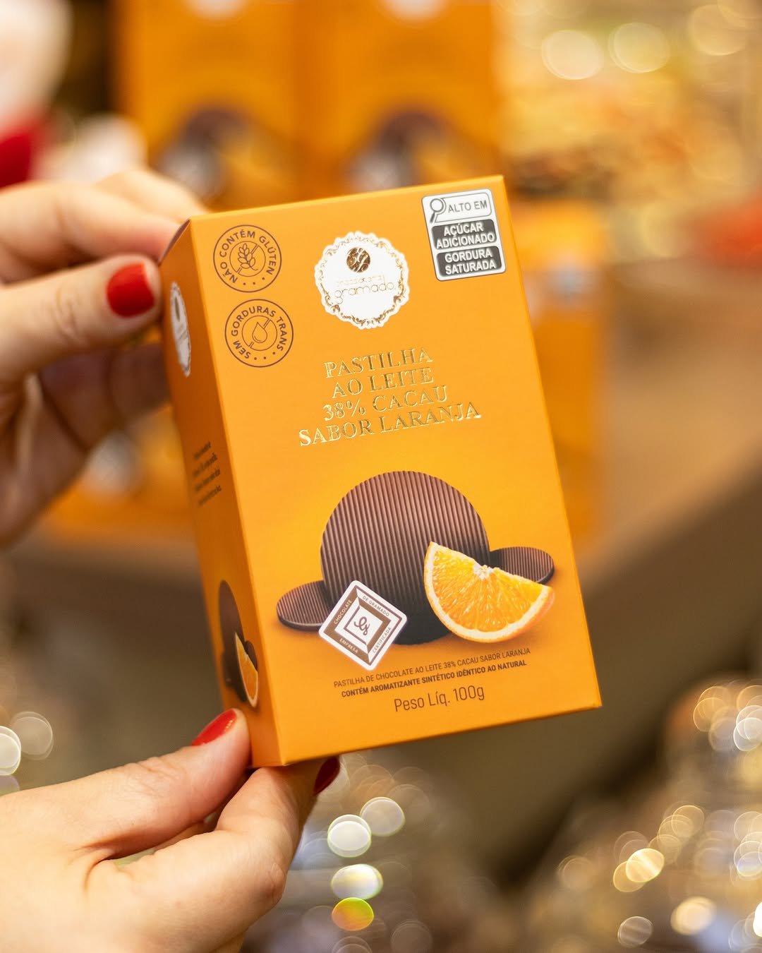 Pastilha Ao leite Sabor Laranja 100g - CX | Chocolataria Gramado