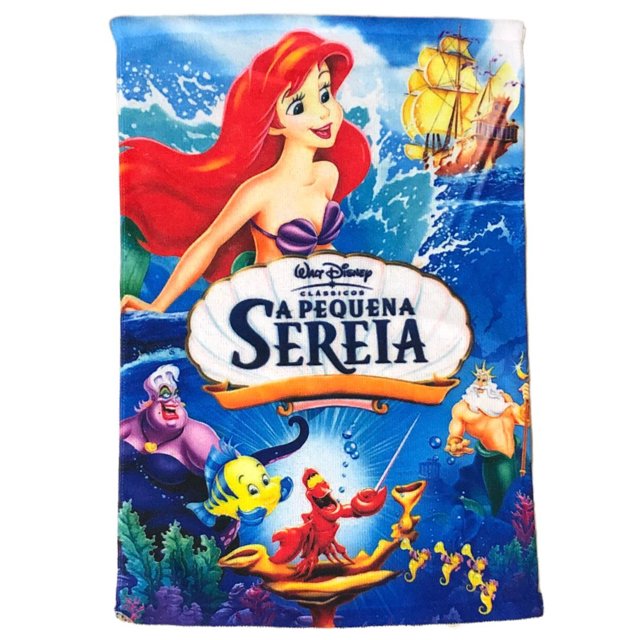 Toalha De Banho Infantil Grande 135x70cm Personagem Desenho Ariel