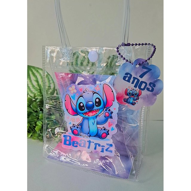Sacola Pvc Transparente do Stitch | Art´s Andrê