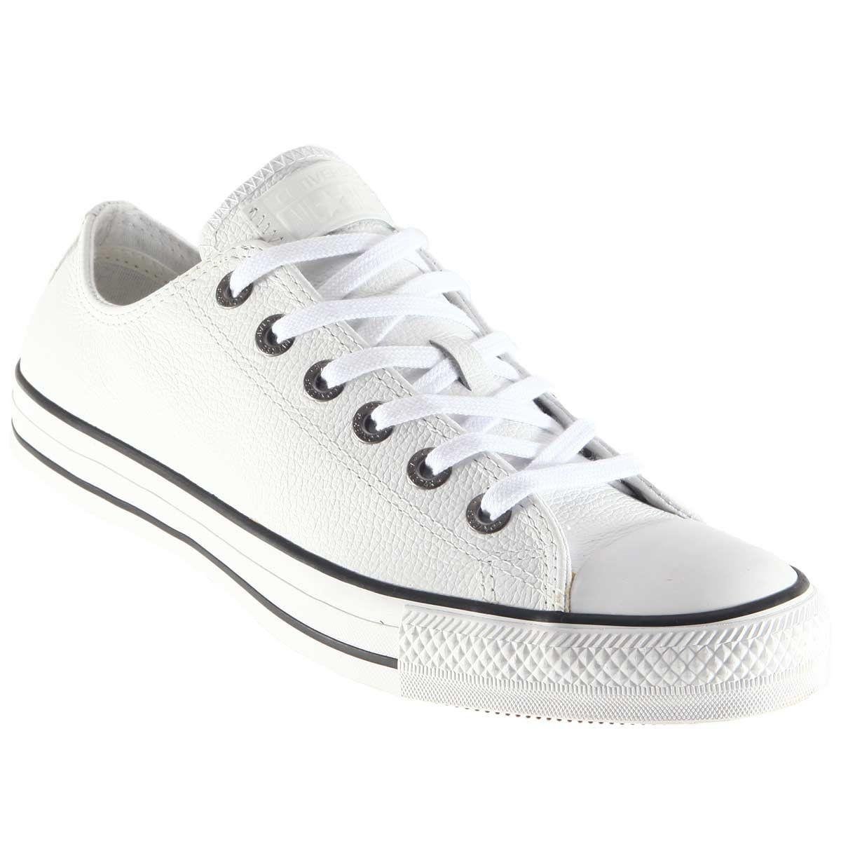 Converse all store star branco couro