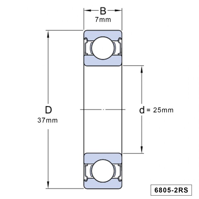 Roulement à Billes 6805-2RS SKF Explorer - 25x37x7 Mm Haute Performance