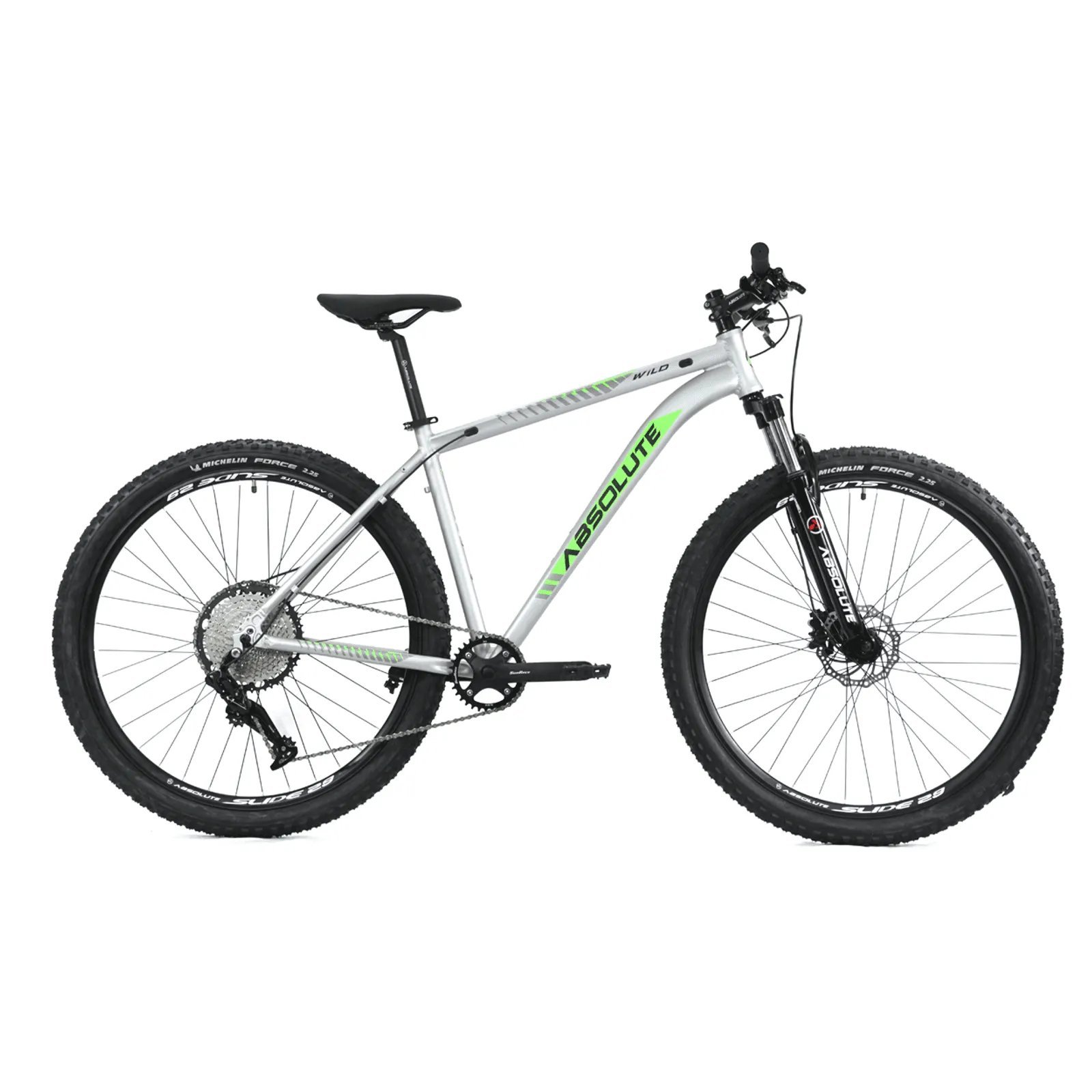 Bicicleta Absolute Wild Pro Disc H Aro 29 Susp. Dianteira 27 Marchas - Prata/verde
