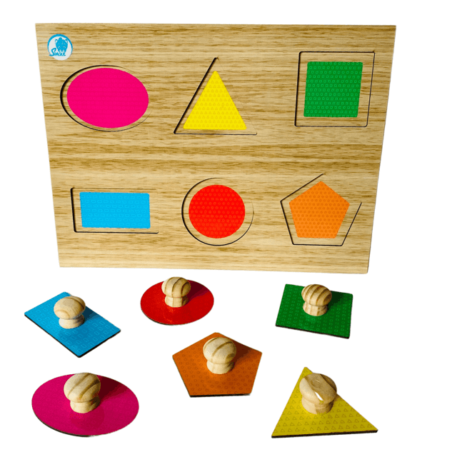 Jogo Montessori Quebra Cabeça em Madeira Formas Geométricas