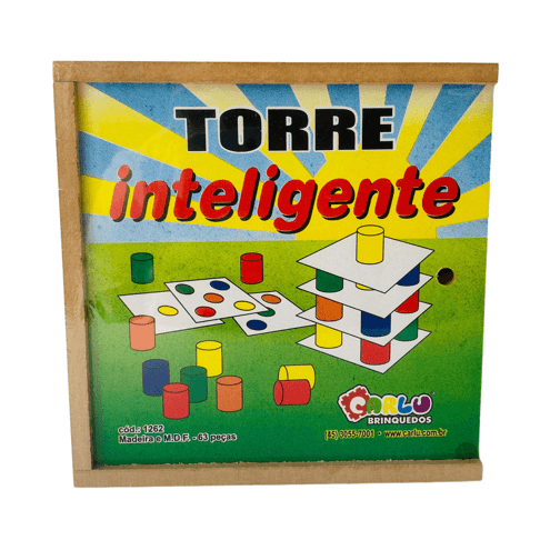 Jogo Torre Inteligente Madeira Montessori Estratégico Brinquedo