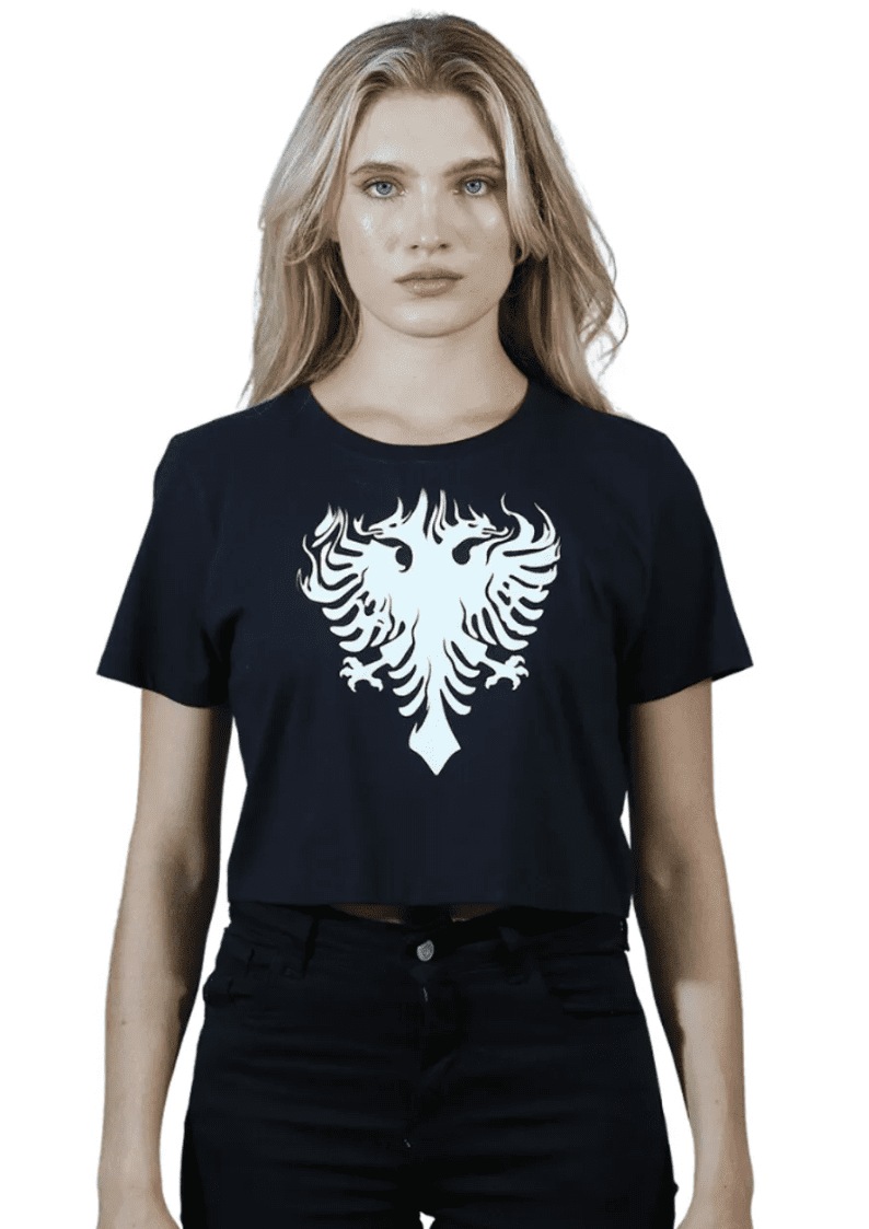 T-shirt Cavalera Cropped Feminino Slim Águia Flames